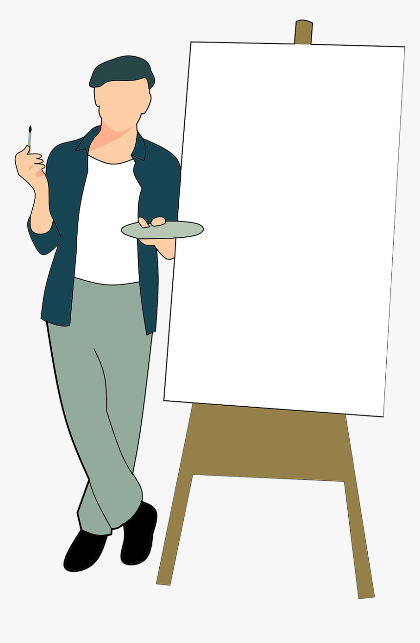 Standing, Painter, Artist, Isolated, Painting, Drawing - Whiteboard, HD Png Download