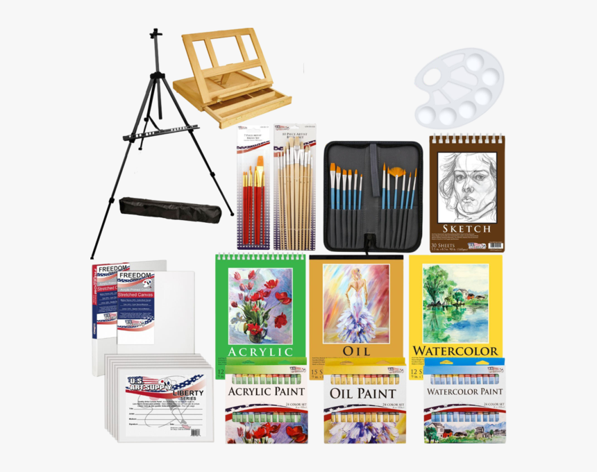 Transparent Painting Easel Clipart - Painting Set, HD Png Download