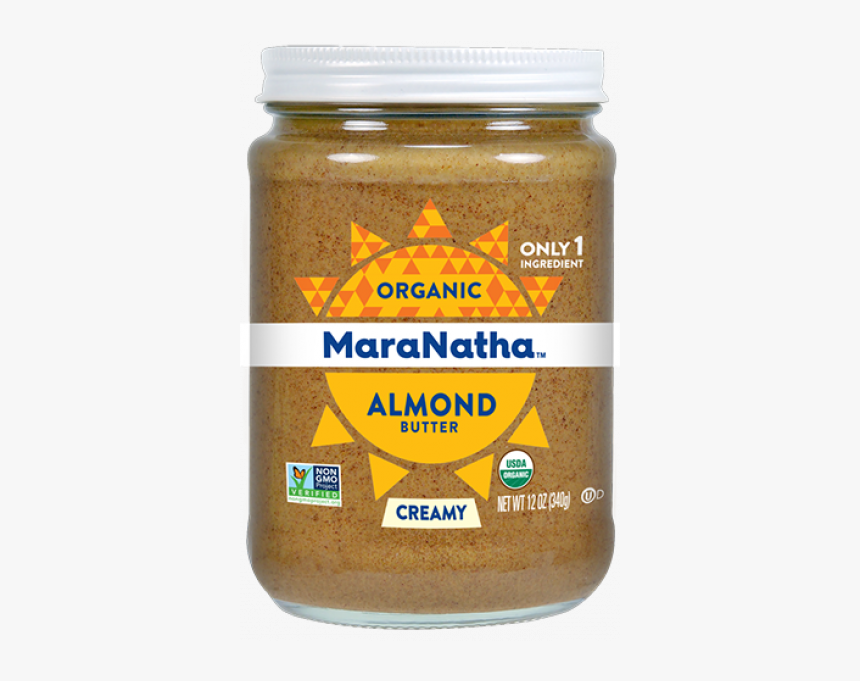 Maranatha Organic Creamy Almond Butter 12 Oz Glass - Maranatha Organic Almond Butter, HD Png Download
