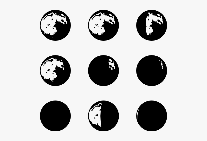 Moon Phases Vector - Moon Icons, HD Png Download