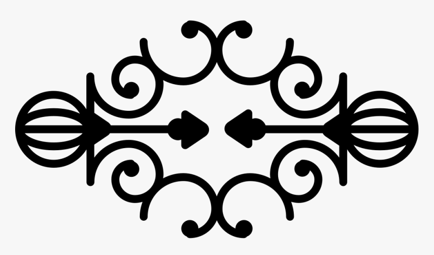 Flower Bud Outline With Vines In Mirror Effect - Curl Design, HD Png Download