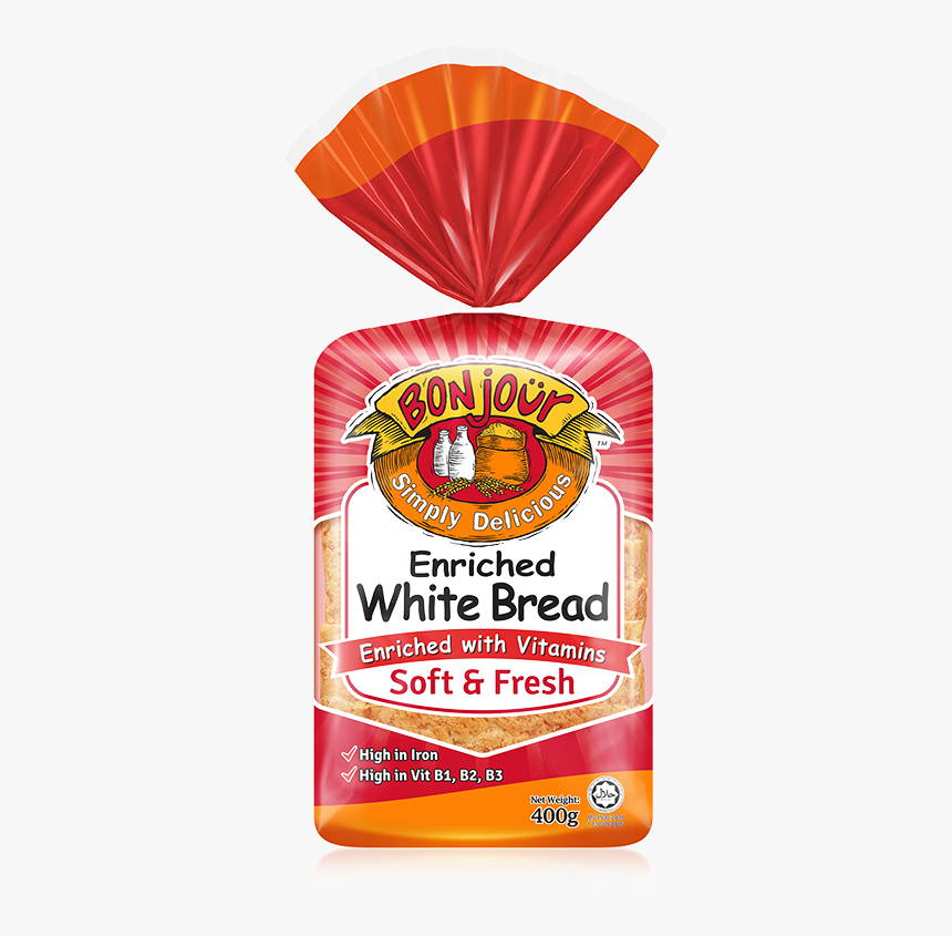Bonjour Enriched White Bread 400g, HD Png Download