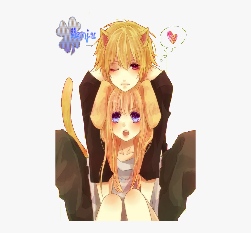 Cute Neko Couple By Hinamori6457-d52thx1 - Cute Anime Neko Couples, HD Png Download