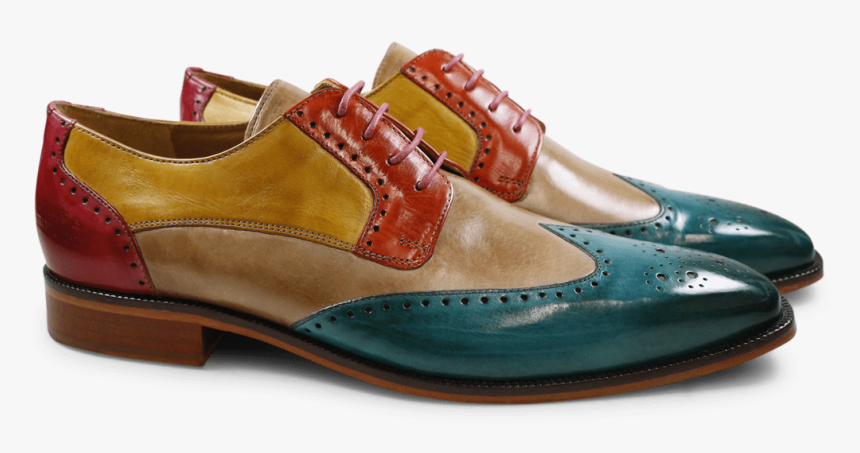 Derby Shoes Jeff 14 Crust Turquoise Powder Orange Sun - Suede, HD Png Download