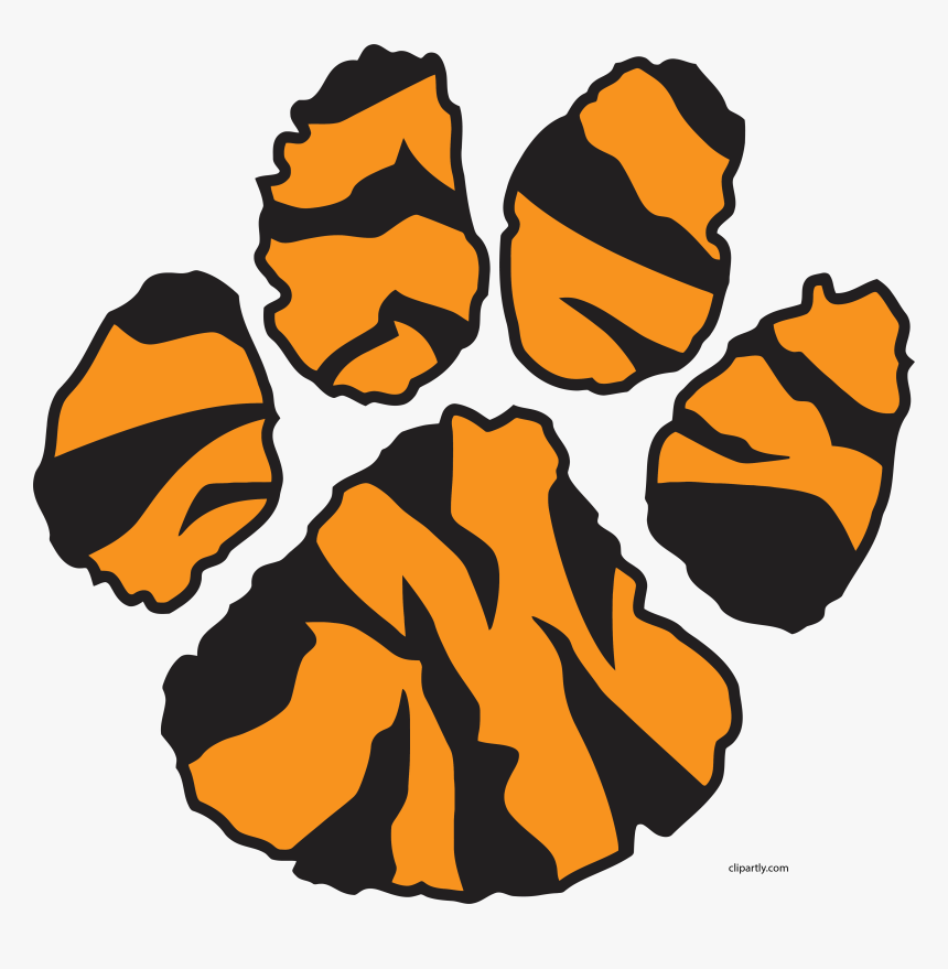 Tiger Sweet Footprint Clipart Png - Cartoon Tiger Paw Print, Transparent Png