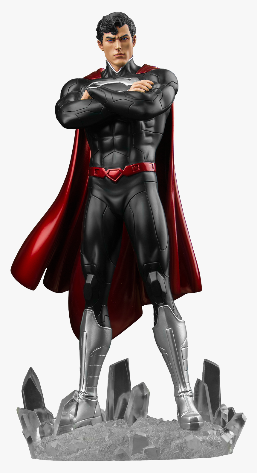 Superman Black Suit Statue, HD Png Download