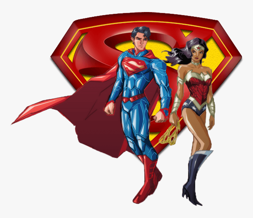 Superman - Wonder Woman And Superman Cartoon, HD Png Download