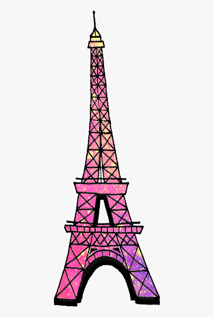 #eiffeltower #paris #france #galaxy #space #tower #pink - Eiffel Tower Stickers Pink, HD Png Download