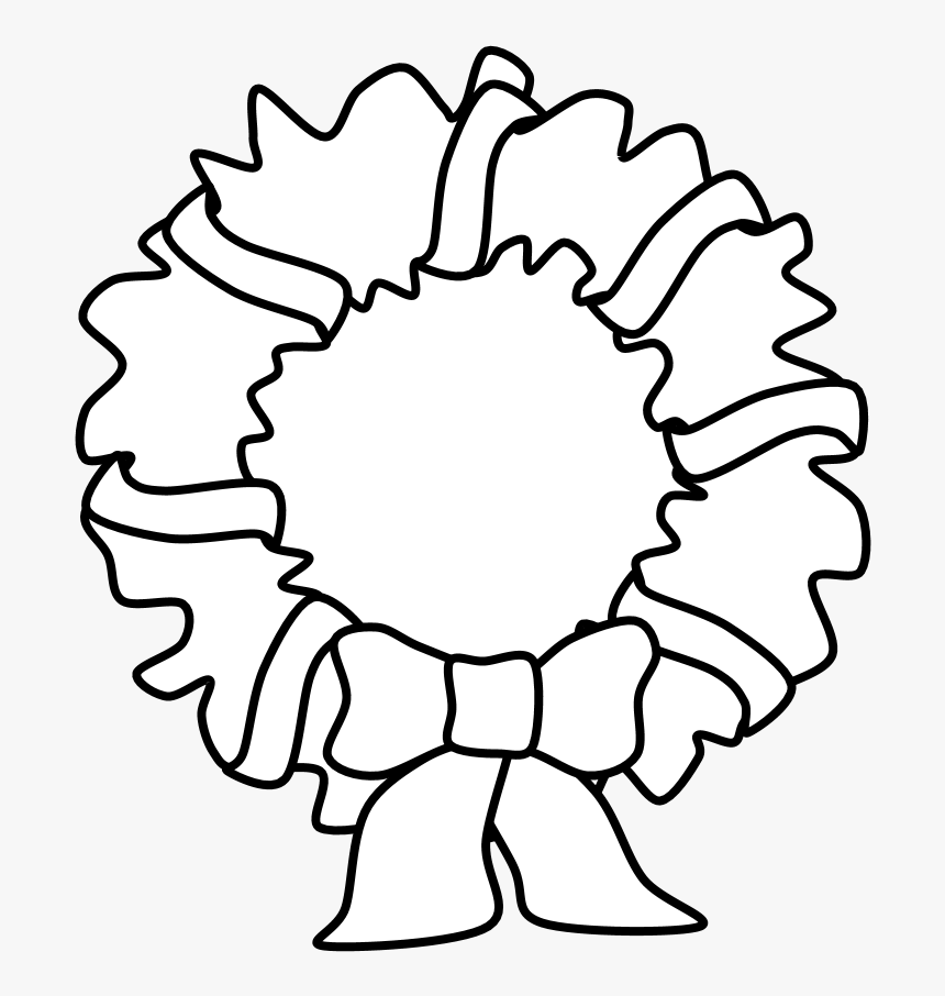 Wreath, Tinsel, Ornaments, Black And White, Png - Circle, Transparent Png