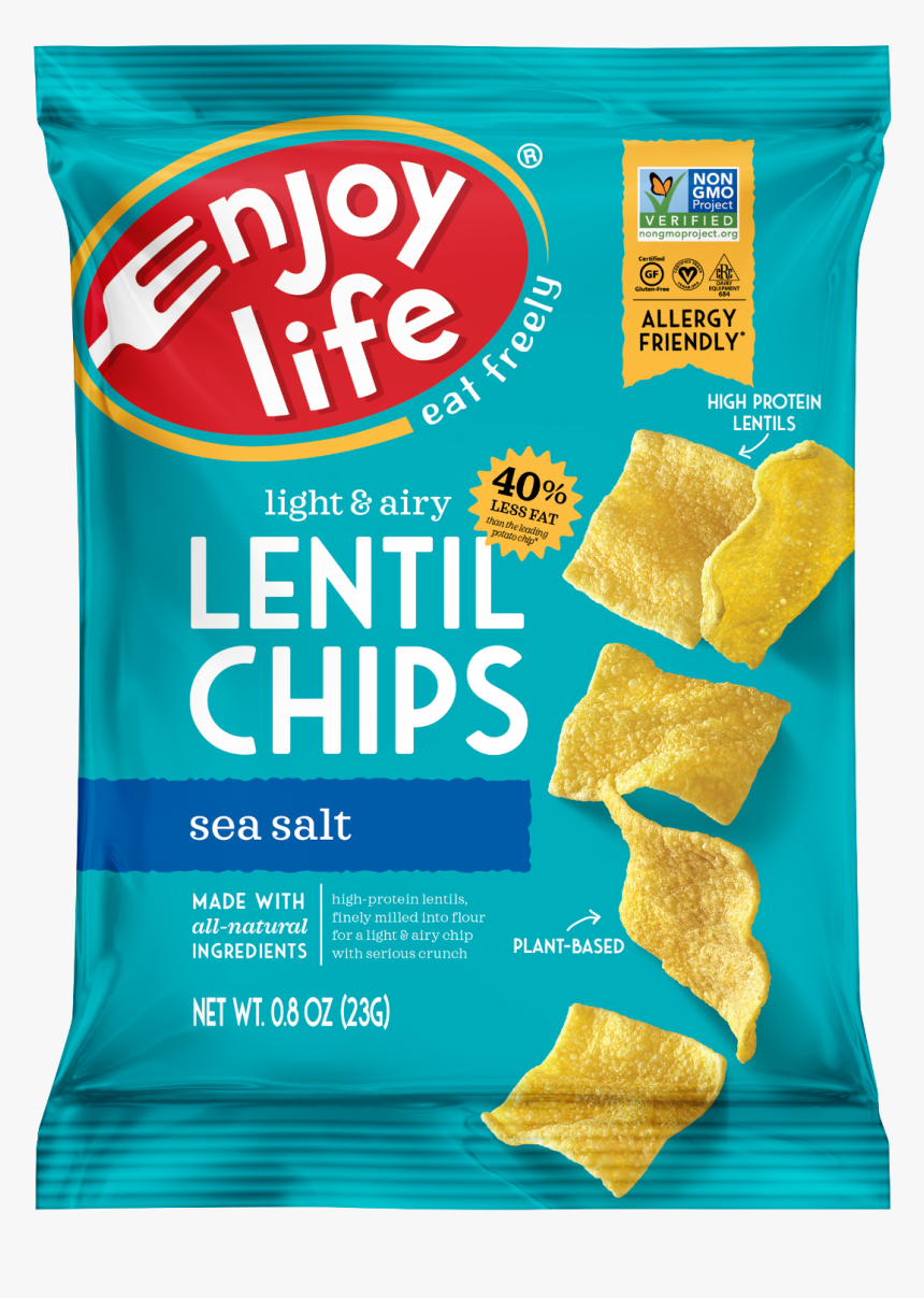 Enjoy Life Sea Salt Lentil Chips, HD Png Download