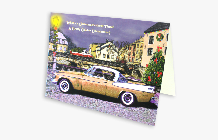 1958 Golden Hawk Christmas Card - Antique Car, HD Png Download