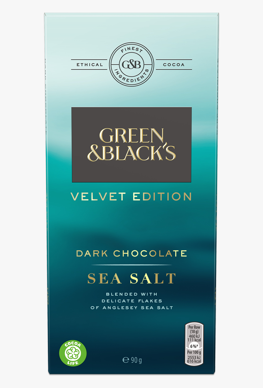 Green & Black S Sea Salt Dark Chocolate 90g Bar - Greens And Black Sea Salt, HD Png Download