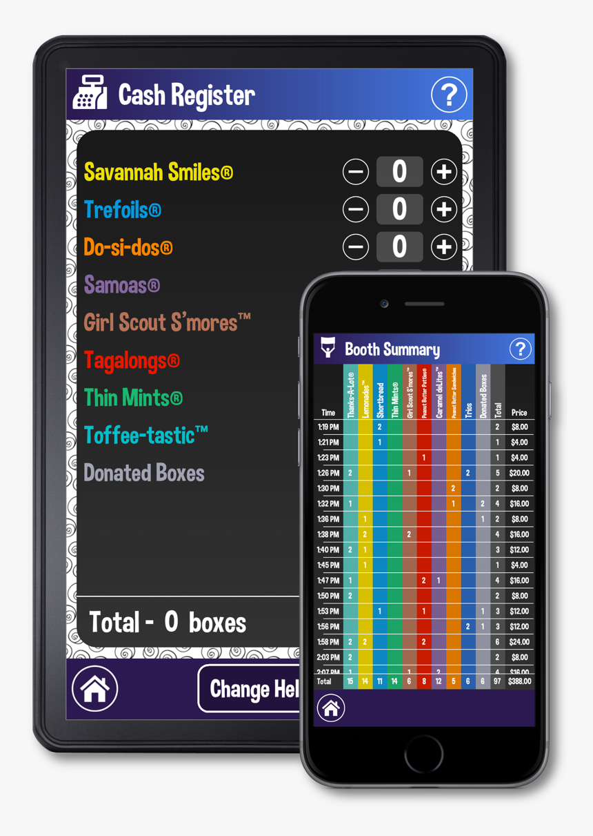 Girl Scout Cookie App For Booth - Girl Scouts Cash Register, HD Png Download
