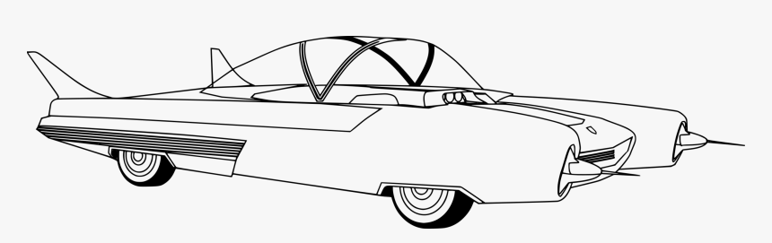 Line Art,hatchback,angle - 1950's Clipart Png, Transparent Png