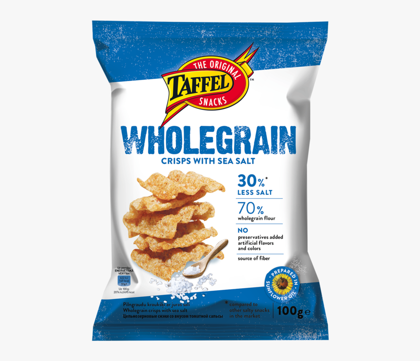 Wholegrain Crisps With Sea Salt - Taffel, HD Png Download