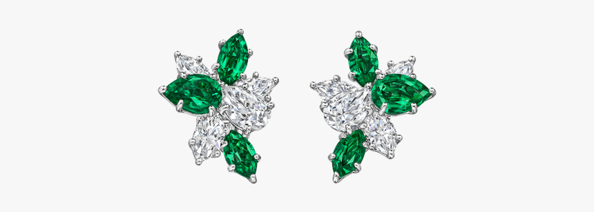 Square Emerald Double Halo Earrings, HD Png Download