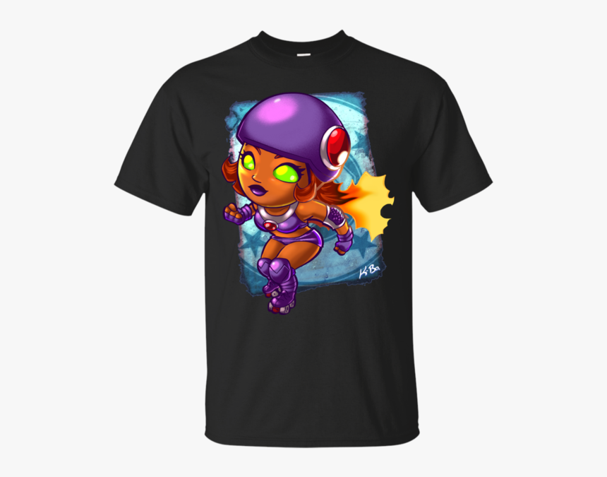 Superhero Roller Derby Starfire Teen Titans T Shirt - Pediatric Cancer T Shirt, HD Png Download