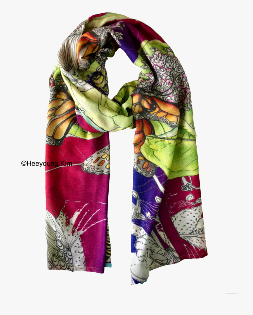 Scarf 1- Monarch And Milkweed 3 - Scarf, HD Png Download