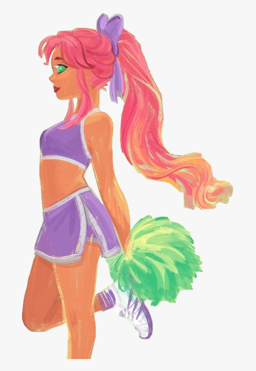 #teentitans #starfire #cheerleader #cheerleading #dc - Illustration, HD Png Download