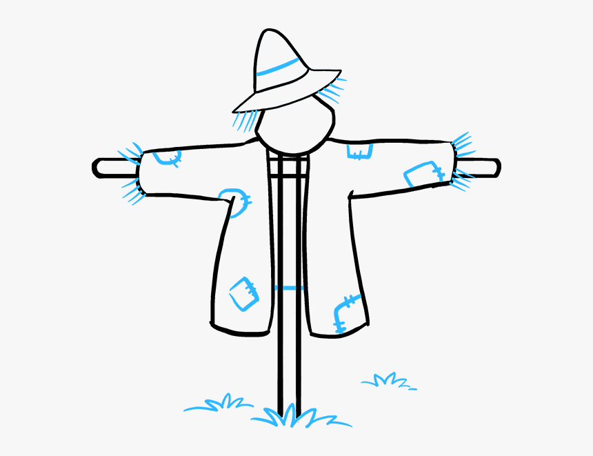 How To Draw Scarecrow - Scarecrow Drawing Easy, HD Png Download