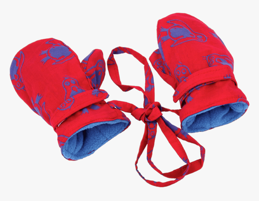 Bright Red Mittens On String For Toddler - Collar, HD Png Download