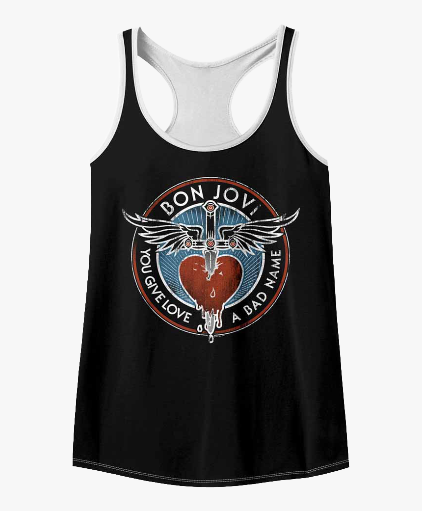 Ladies You Give Love A Bad Name Bon Jovi Racerback - Active Tank, HD Png Download