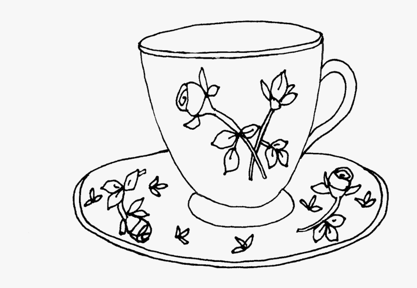 Drawn Tea Cup Tea Mug - Teacup, HD Png Download
