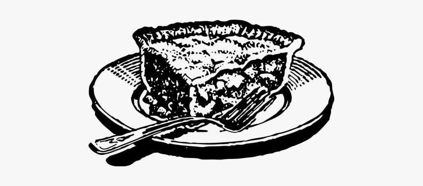 Slice Of Pie Vector Image - Meat Pie Clip Art Black And White, HD Png Download