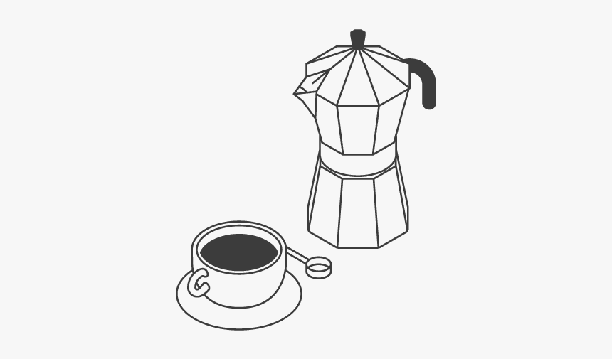 The Coffee Officina Brewing Method Stove Top Moka Pot - Sketch, HD Png Download