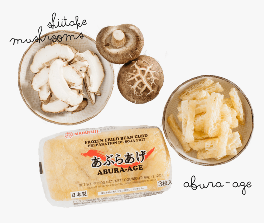 Miso Soup Ingredients Shiitake Mushrooms, And Aburaage - Shiitake, HD Png Download