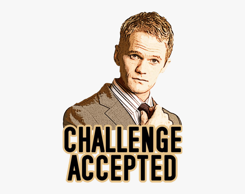 Sticker Challenge Accepted Barney, HD Png Download