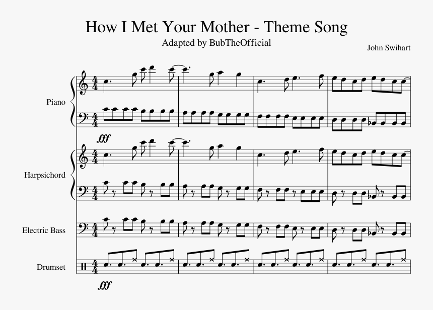 Met Your Mother Theme Song Sheet Music Hd Png Download Transparent