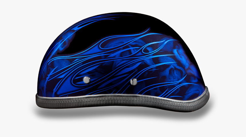 Blue Flames & Skulls Novelty Motorcycle Helmet - Mouse, HD Png Download
