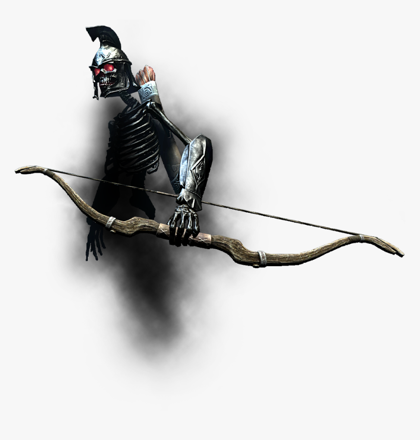#skyrim #shadow #skeleton #magic #summon #black #enemy - Longbow, HD Png Download