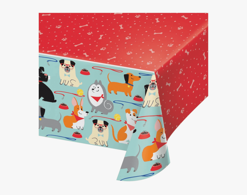 Pawesome Dog Party Table Cover - Dog Birthday Party Decorations, HD Png Download