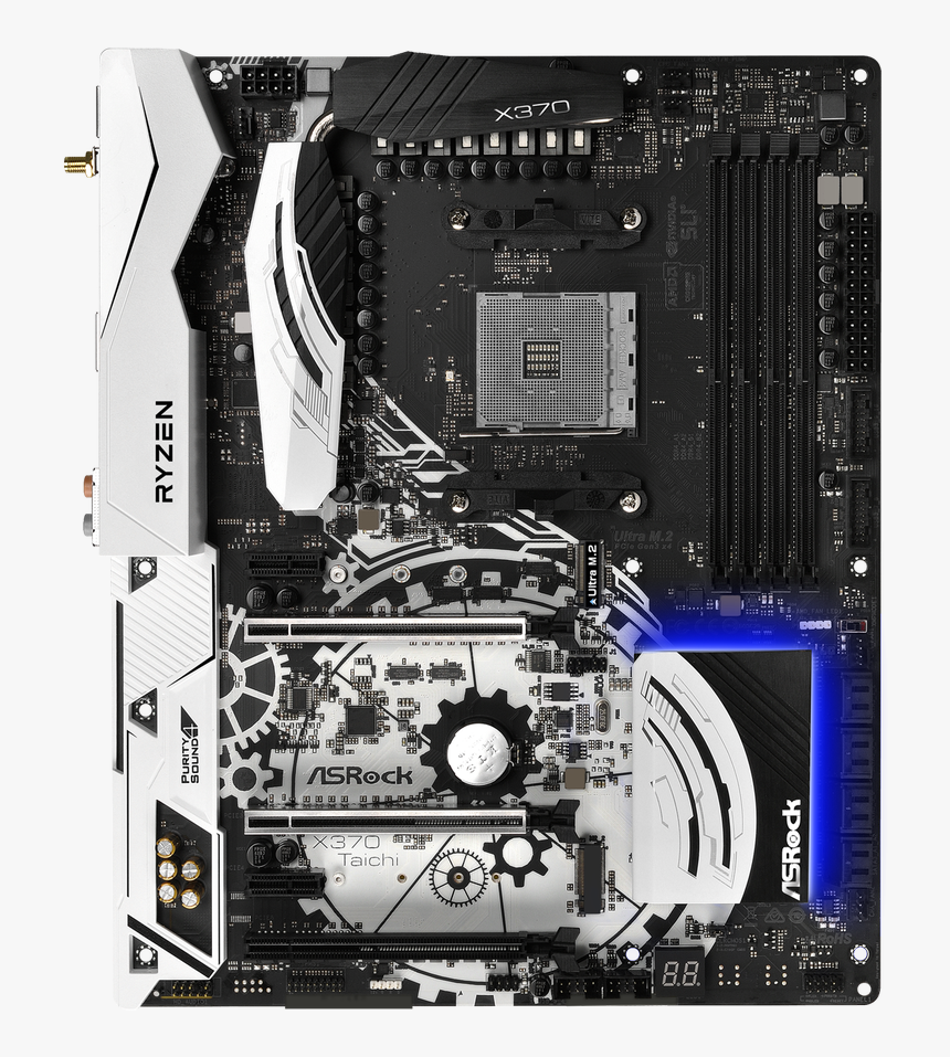 Asrock Taichi X370 Motherboard, HD Png Download