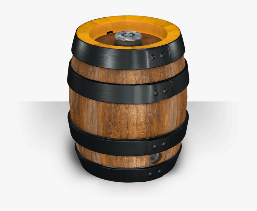 Stainless Steel Keg With The Wooden Look - Party Barrel, HD Png Download