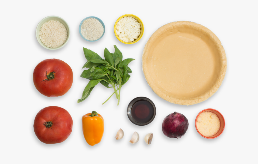 Tomato & Goat Cheese Pie With Sweet Pepper & Basil - Plum Tomato, HD Png Download