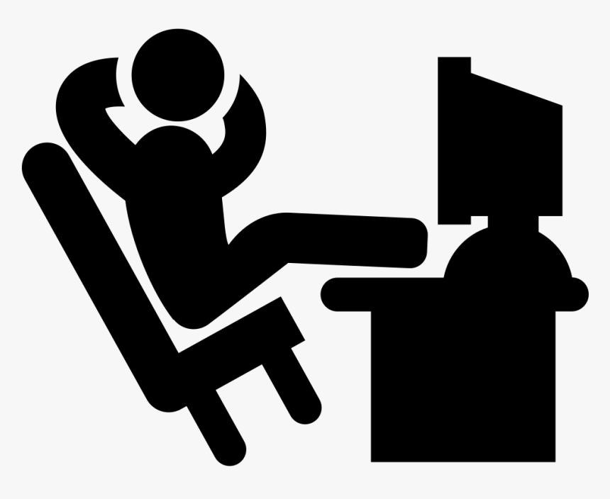 Office Worker Outline Free People Icons Svg Psd Png - Man At Computer Icon, Transparent Png