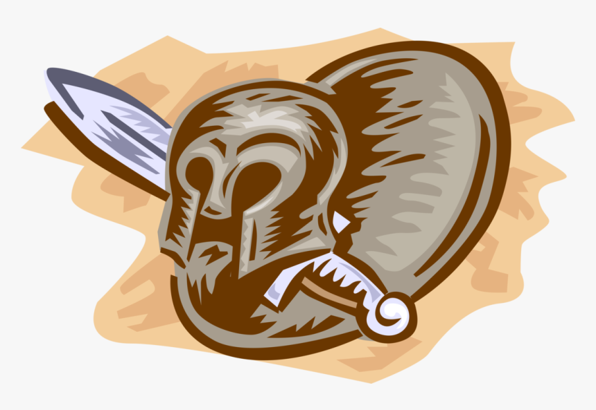 Vector Illustration Of Athenian Warrior Helmet With - Illustration, HD Png Download