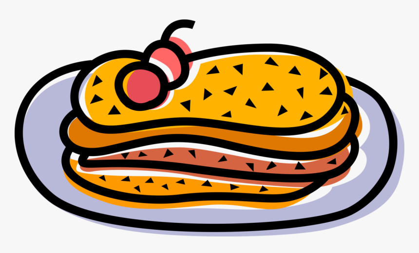 Vector Illustration Of Sandwich Sliced Cheese Or Meat, HD Png Download