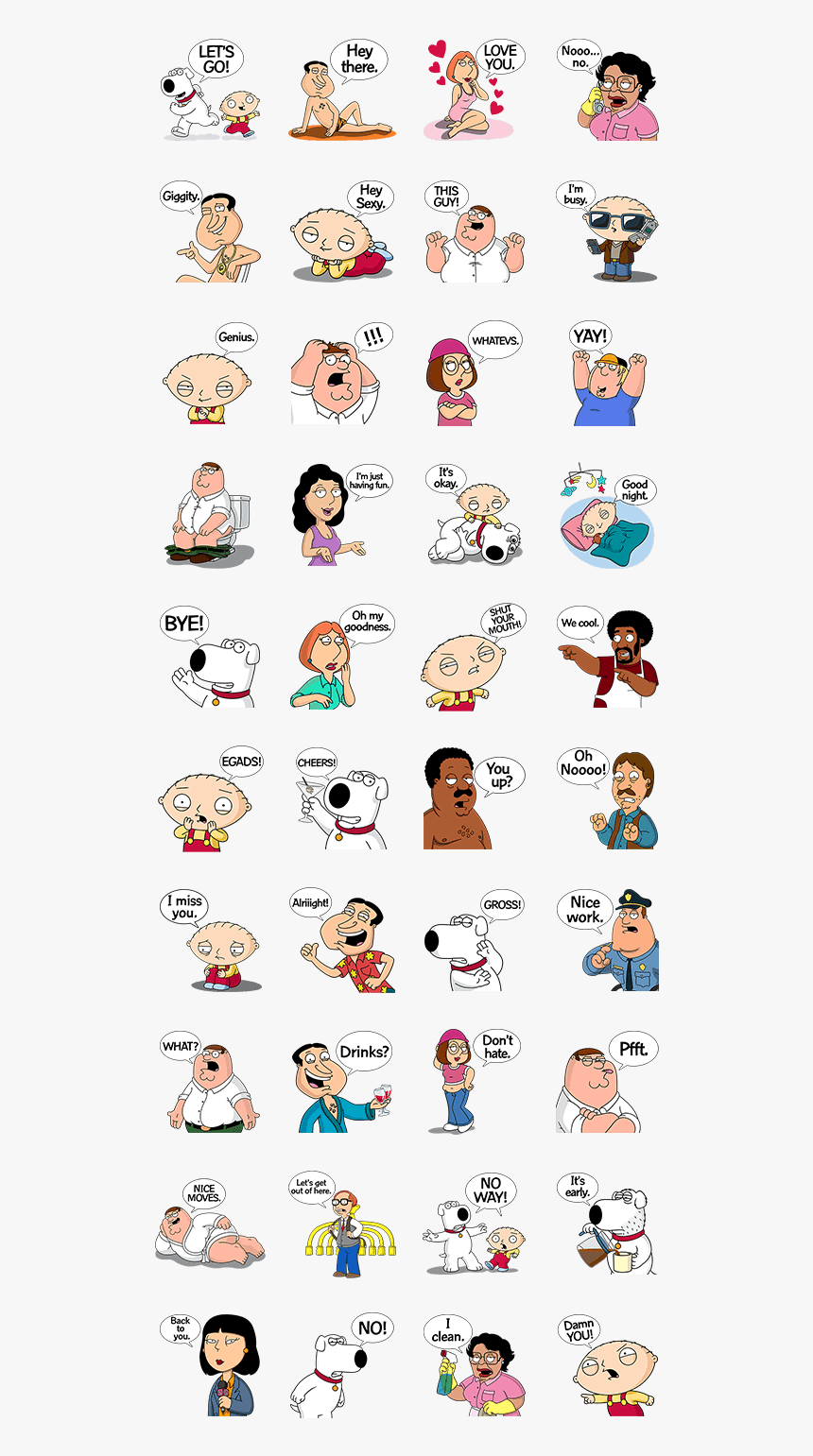 Family Guy Line Sticker, HD Png Download