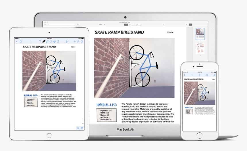Macbook Ipad Iphone Displaying The Same Icloud Synced - Notability App For Iphone, HD Png Download