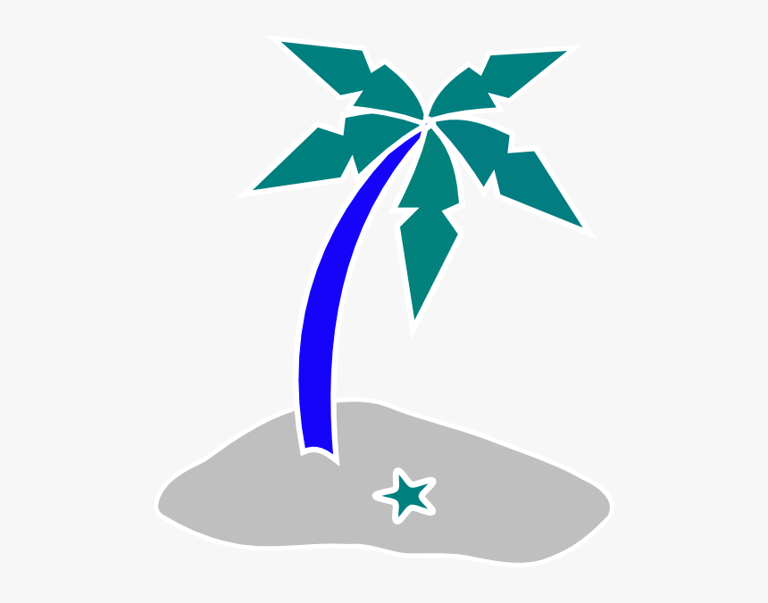 Blue Grey Beach Svg Clip Arts - Coconut Tree Cartoon Free, HD Png Download