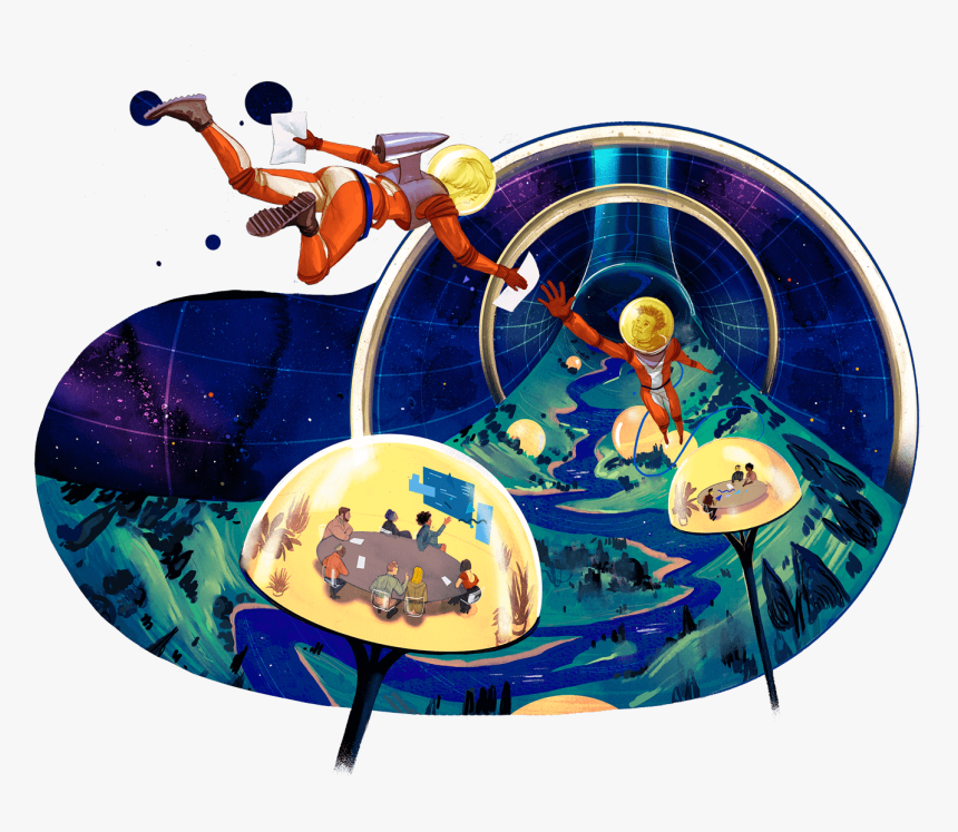 Space Illustration Background - Illustration, HD Png Download