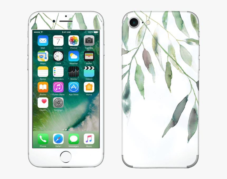 Olive Leaves Skin Iphone - Comparacao Iphone 7 E 8, HD Png Download