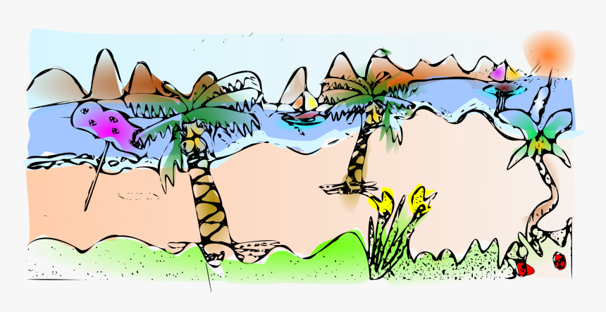 Tropical Beach Clip Arts - Clip Art, HD Png Download