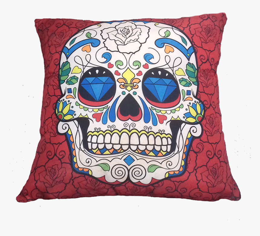 Almofada Caveira Mexicana Vermelho 43x43cm - Skulls Cross Stitch Patterns, HD Png Download