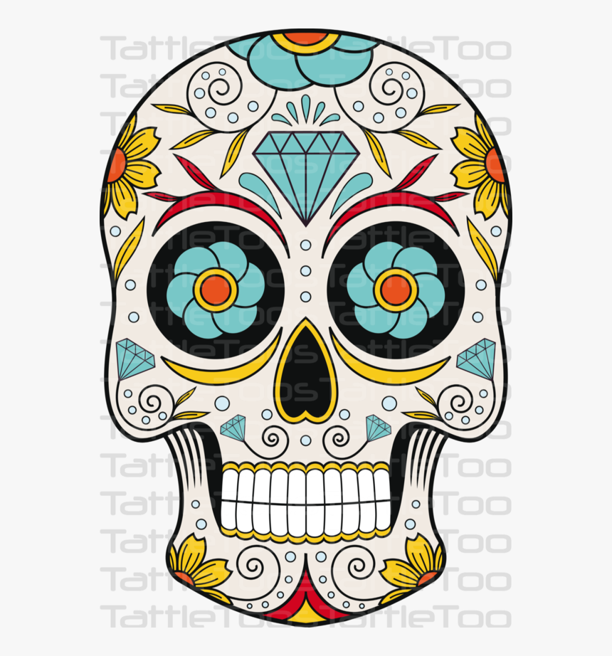 Sugar Skull Oval Ornament Clipart , Png Download - Sugar Skull Clipart, Transparent Png