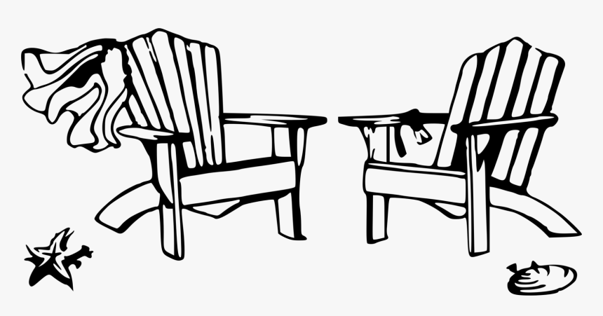 Line Art,angle,monochrome Photography - Beach Chairs Clip Art, HD Png Download
